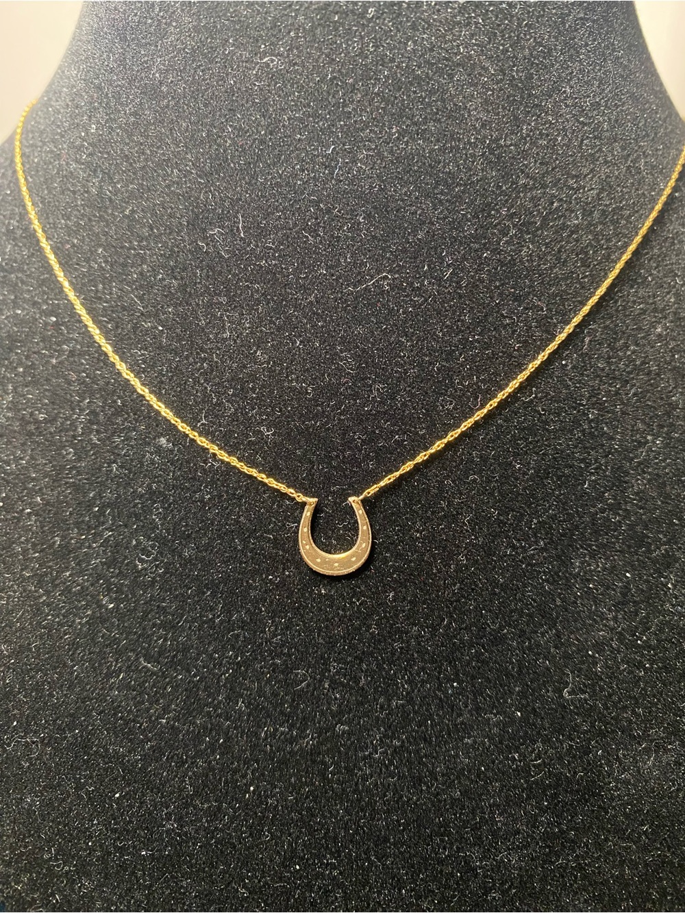 14K Gold Horseshoe Necklace | Adjustable 17” & 19” | Lucky Equestrian Pendant